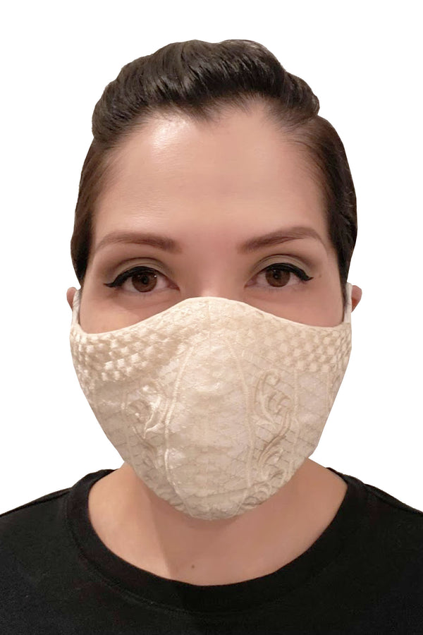 Barong Warehouse - Barong Embroidery Face Mask - Beige