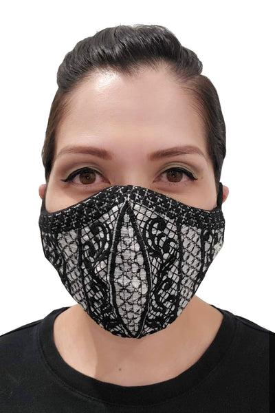 BARONG WAREHOUSE - FX04 - Barong Embroidery Face Mask - Black