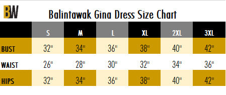 BARONG WAREHOUSE - Women's Balintawak Gina Dress Size Chart