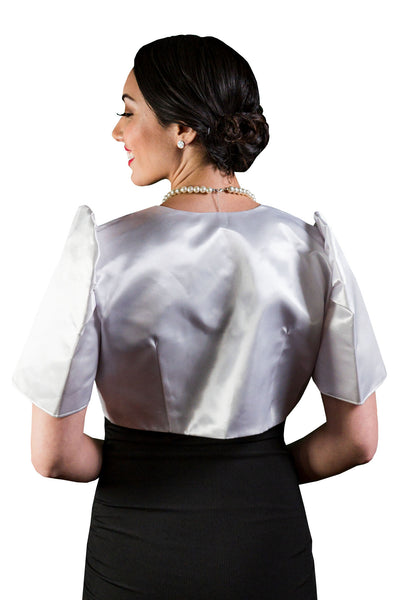 BARONG WAREHOUSE - WR14 - Satin Bolero White - Filipiniana