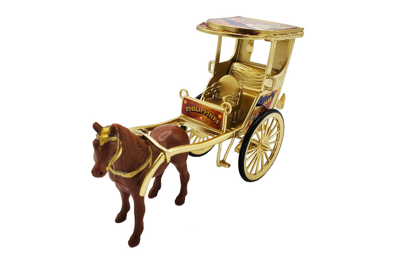 Barong Warehouse - Kalesa Figurine Philippine Gold Edition Horse and Carriage Decor