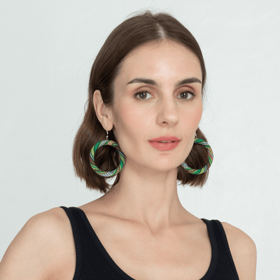 BARONG WAREHOUSE - VMWE1 - Yakan Earrings - Red Orange